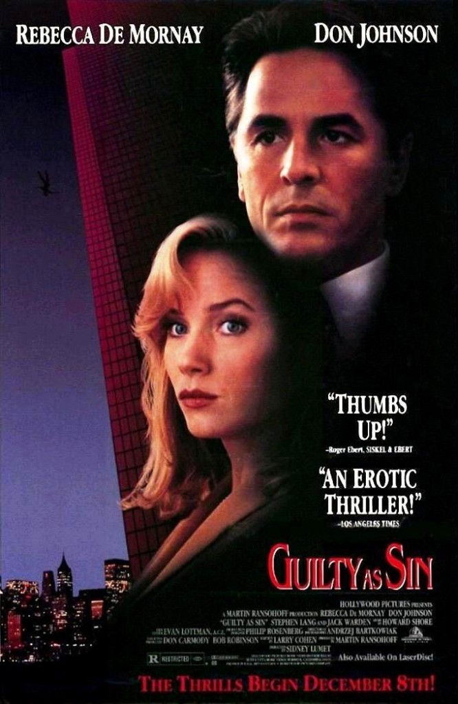 Виновен вне подозрений / Guilty as Sin (1993): постер